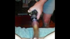 Old Dude Bang’s Juicy Wife With Drill Machine Dildo!!!