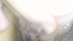 Rubbing Silicone Pussy On Mine, With VERY WET Orgasm (soft Squirt)