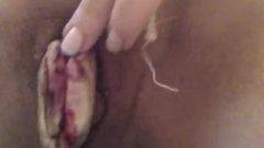 Vixen Wife Gets Out Tampon And Plays With Twat On Period Authentic Orgasm