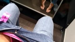 Public Changing Rooms Jeans Try On And Climax