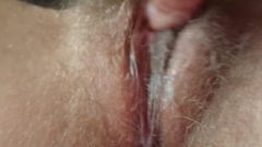 Upclose Labia Orgasm Playing With Hairy Fanny